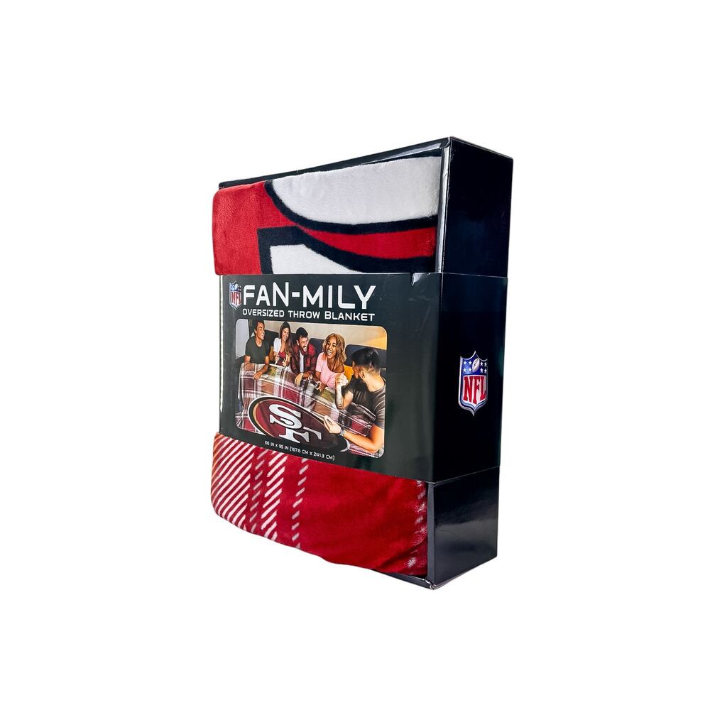 NFL San Francisco 49ers Oversized Plaid Throw Blanket 66x95 Fan-mily Gear